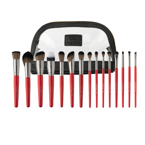 Velvet Red Luxe Brush Set - Includes Midnight Black Bag
