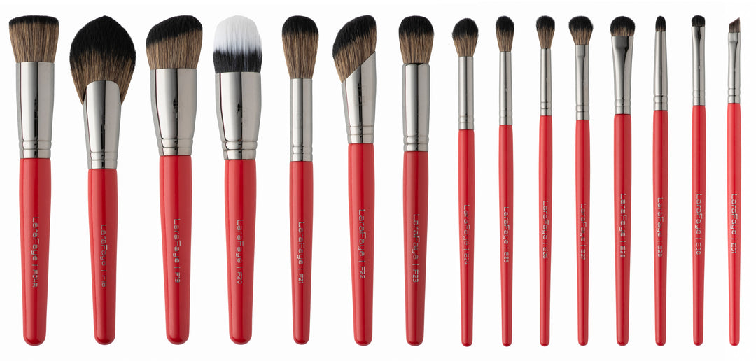 Velvet Red Luxe Brush Set - Includes Midnight Black Bag – LaraFaye