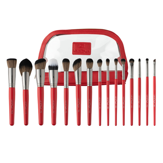 Velvet Red Luxe Brush Set - Includes Velvet Red Bag