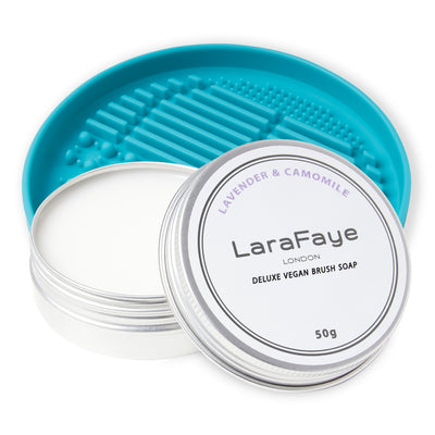 Lavender & Camomile Deluxe Vegan Brush Soap including Aqua Blue Cleaning Mat